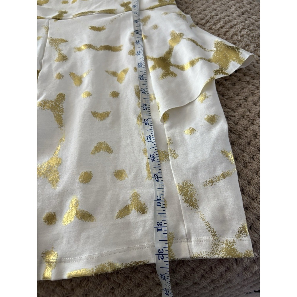 Beautiful Bebe  White & Gold Peplum  Lined Dress XS Celebrity Fave🔥 - Picture 12 of 16